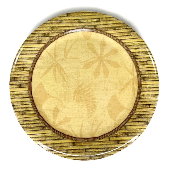 Bamboo & Leaf Melamine Dinner Plates - 4 - Picture 4 of 6